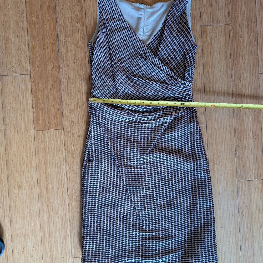 Valentino textured dress - size 4 tan with black and hot pink details - Picture 3 of 8